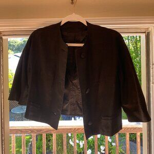 Cropped linen black jacket